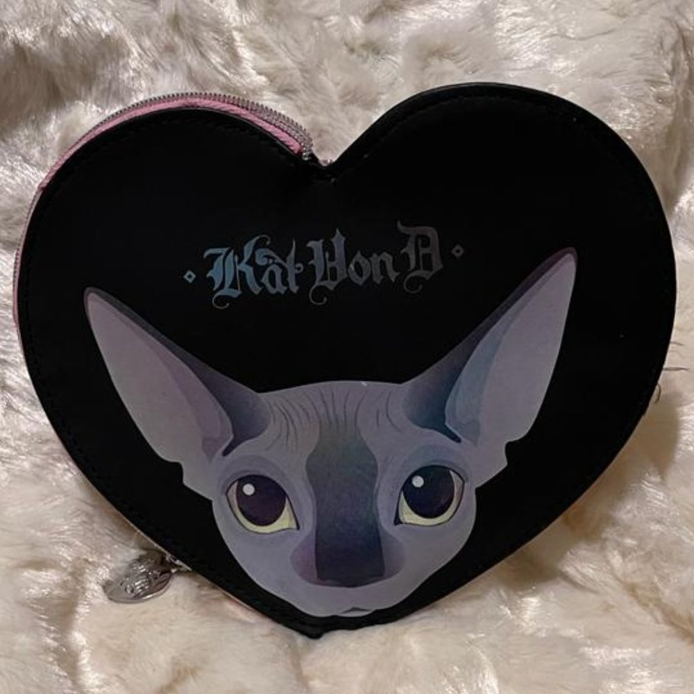 Kat Von D Too Faced Heart Shaped Zippered Bag